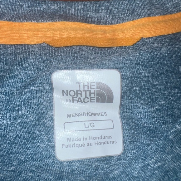 The North Face Men's Heathered Blue Tee with Orange Accents - Picture 2 of 3